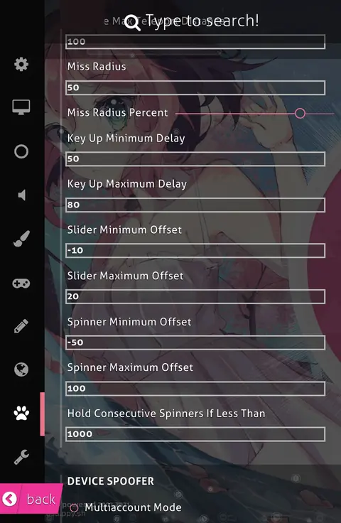 Ainu: more Relax tuning options leading into Device Spoofer
