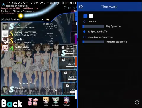 AQN V2's Timewarp panel