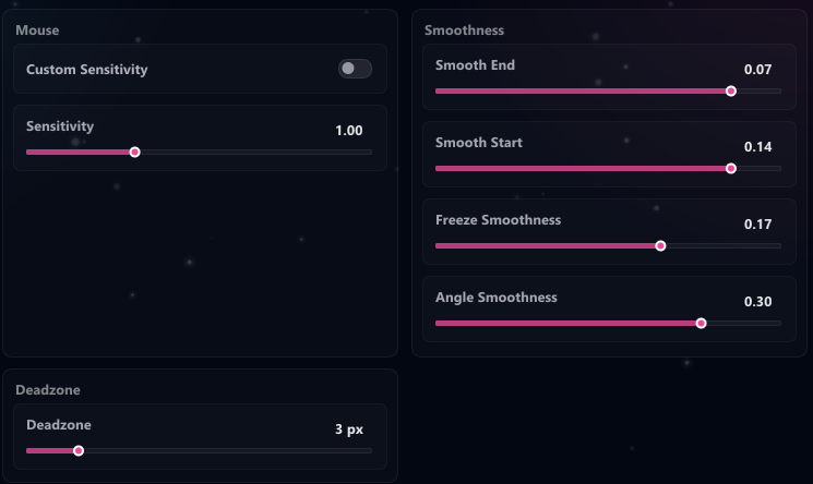 OSU!RISE cursor smoothing and deadzone settings